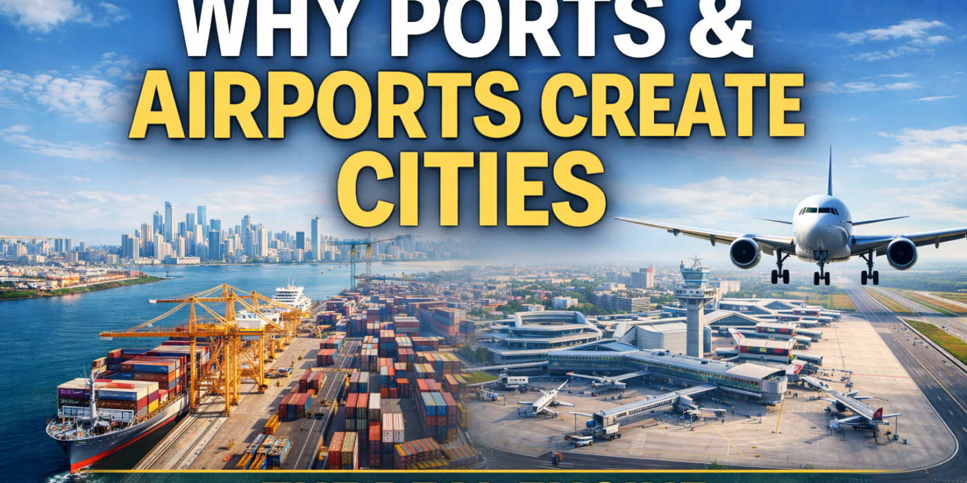 Why Ports and Airports Create Cities: The Real Engine of Urban Growth