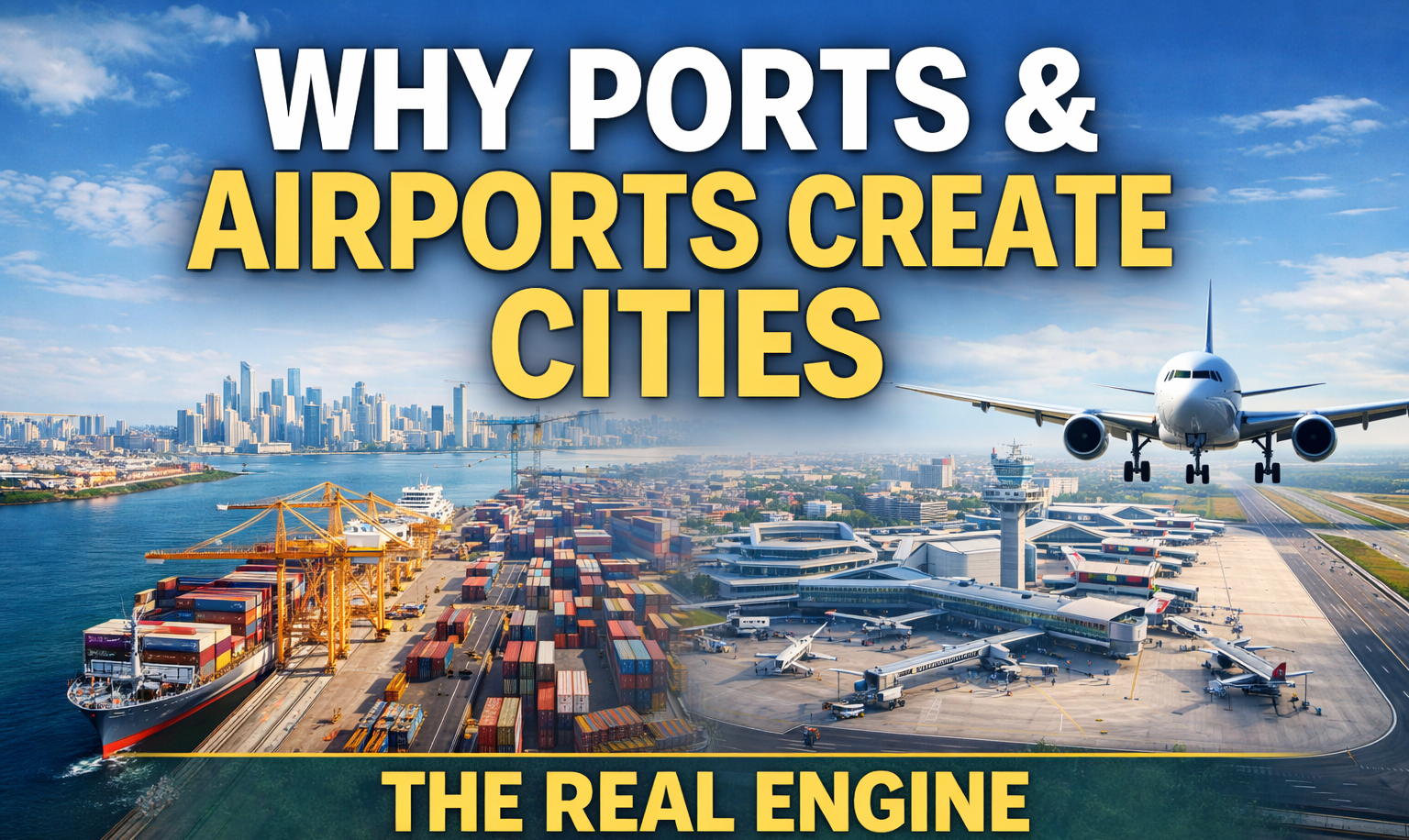 Why Ports and Airports Create Cities: The Real Engine of Urban Growth