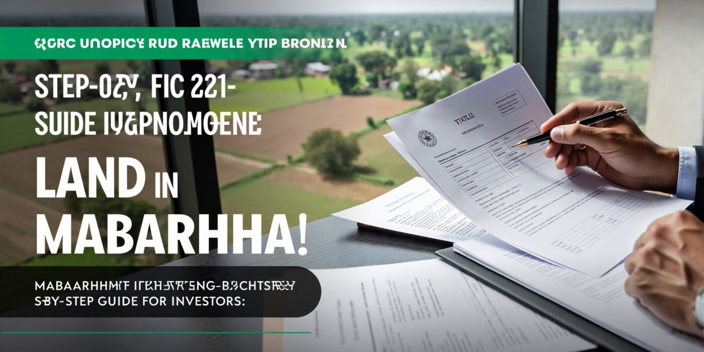 close up of a hand holding investment documents over a desk with a scenic window view banner promotes a step by step guide for investors