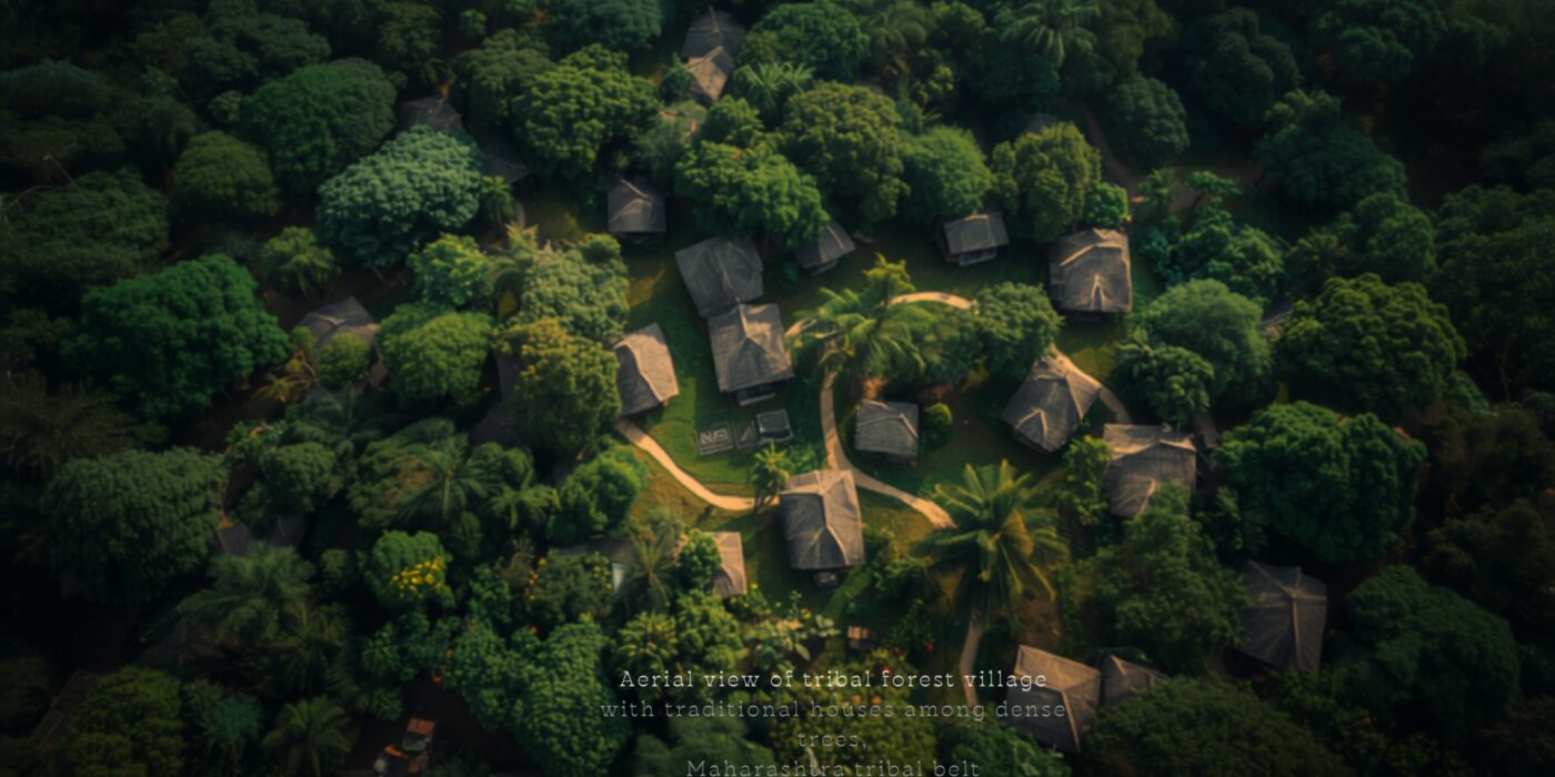 tribal forest village among dense trees in maharashtra