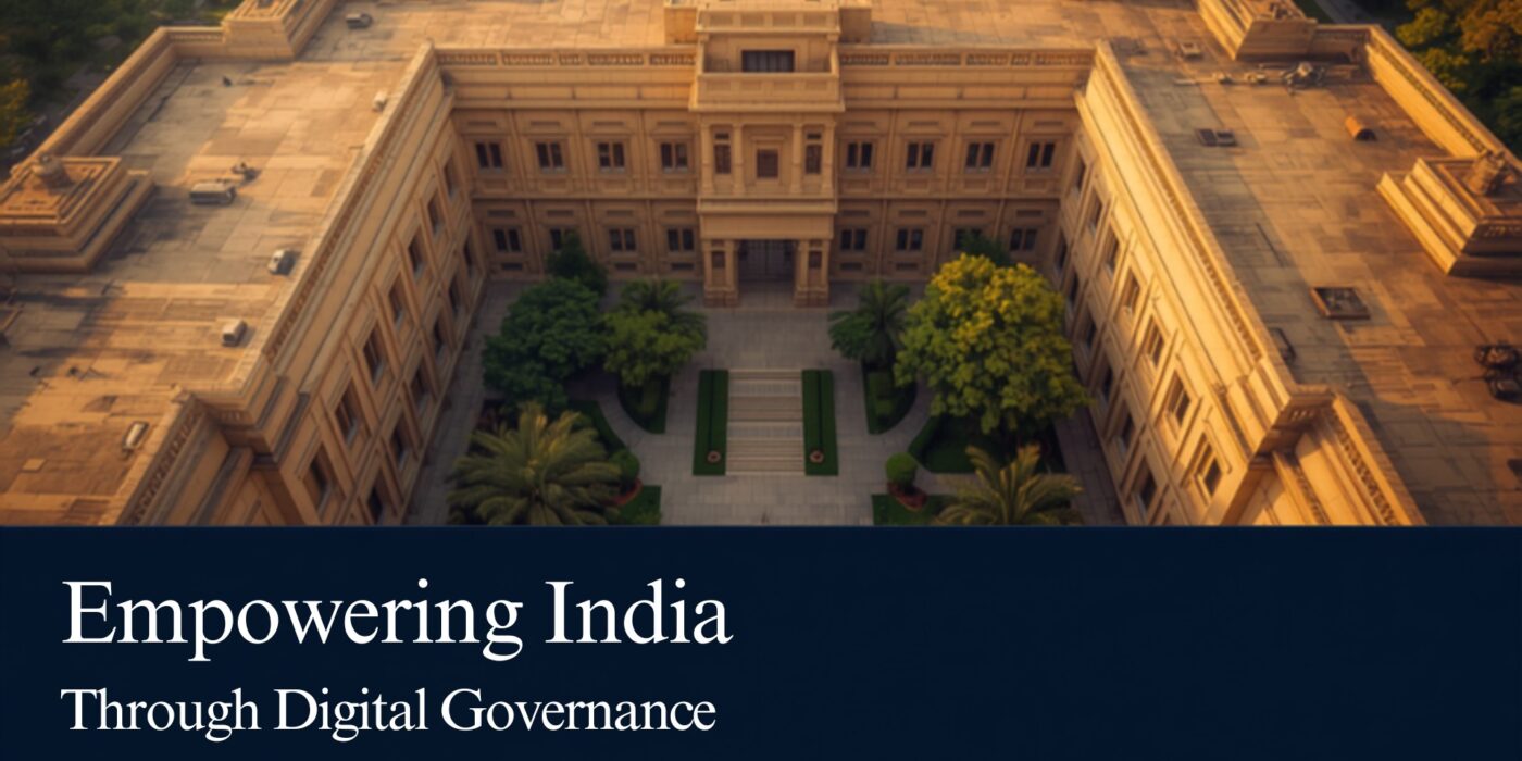 aerial view of indian government office building at golden hour