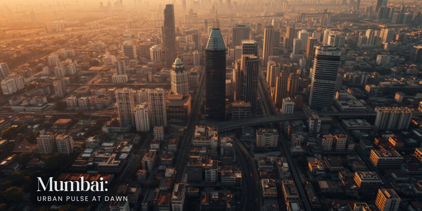 aerial view of mumbai municipal skyline with modern buildings