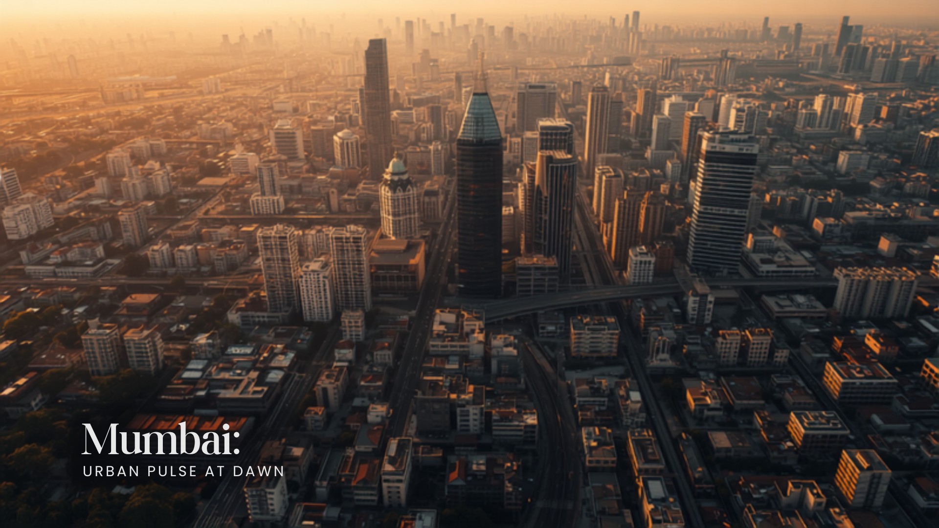 Aerial view of Mumbai municipal skyline with modern buildings