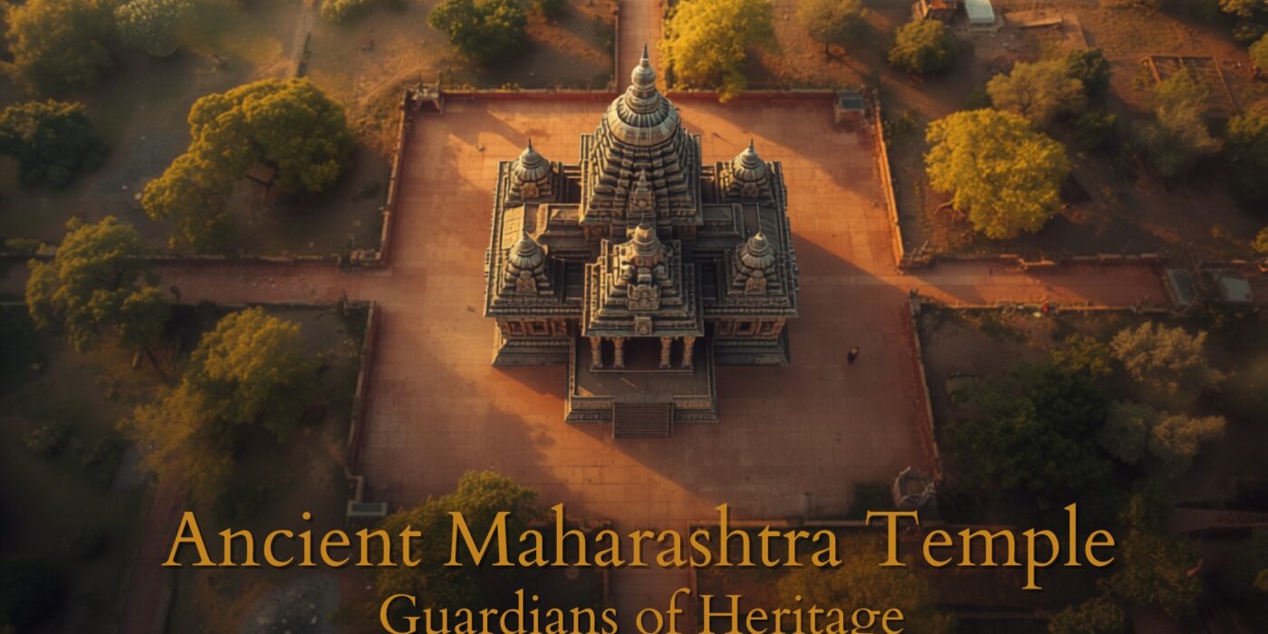 aerial view of a historic multi dome temple complex surrounded by trees bathed in warm sunset light
