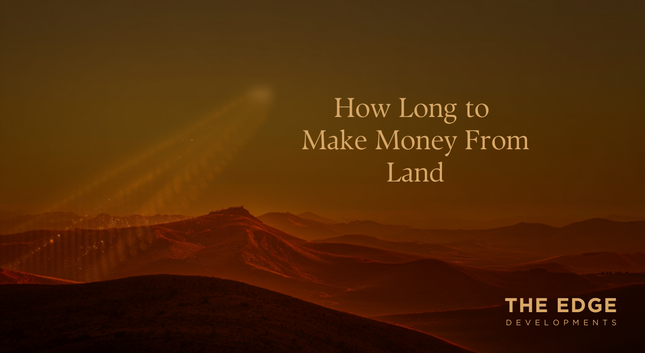 indian landscape with an upward financial growth chart and rupee motif  land investment returns timeline