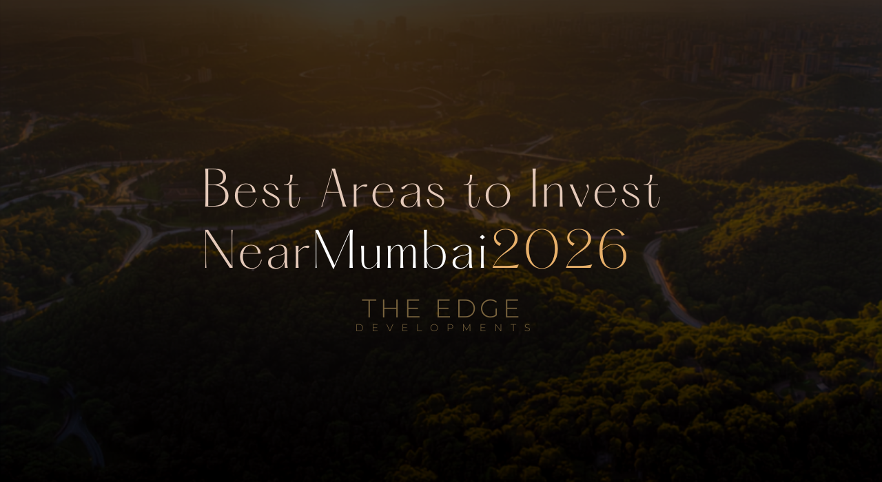 aerial view of mumbai satellite towns and highways through green hills  best areas to invest near mumbai 2026