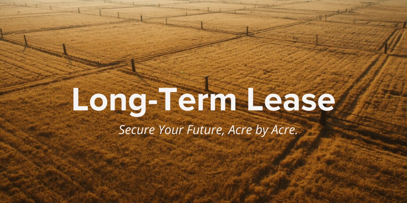 aerial view of long term lease agricultural land with markers