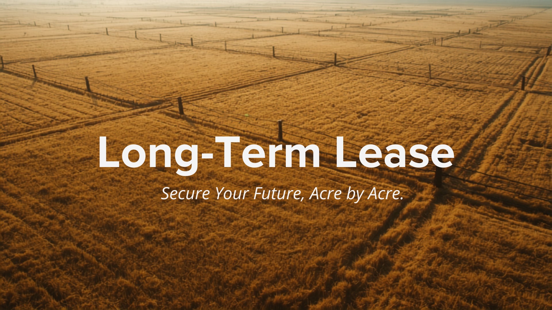 Aerial view of long-term lease agricultural land with markers