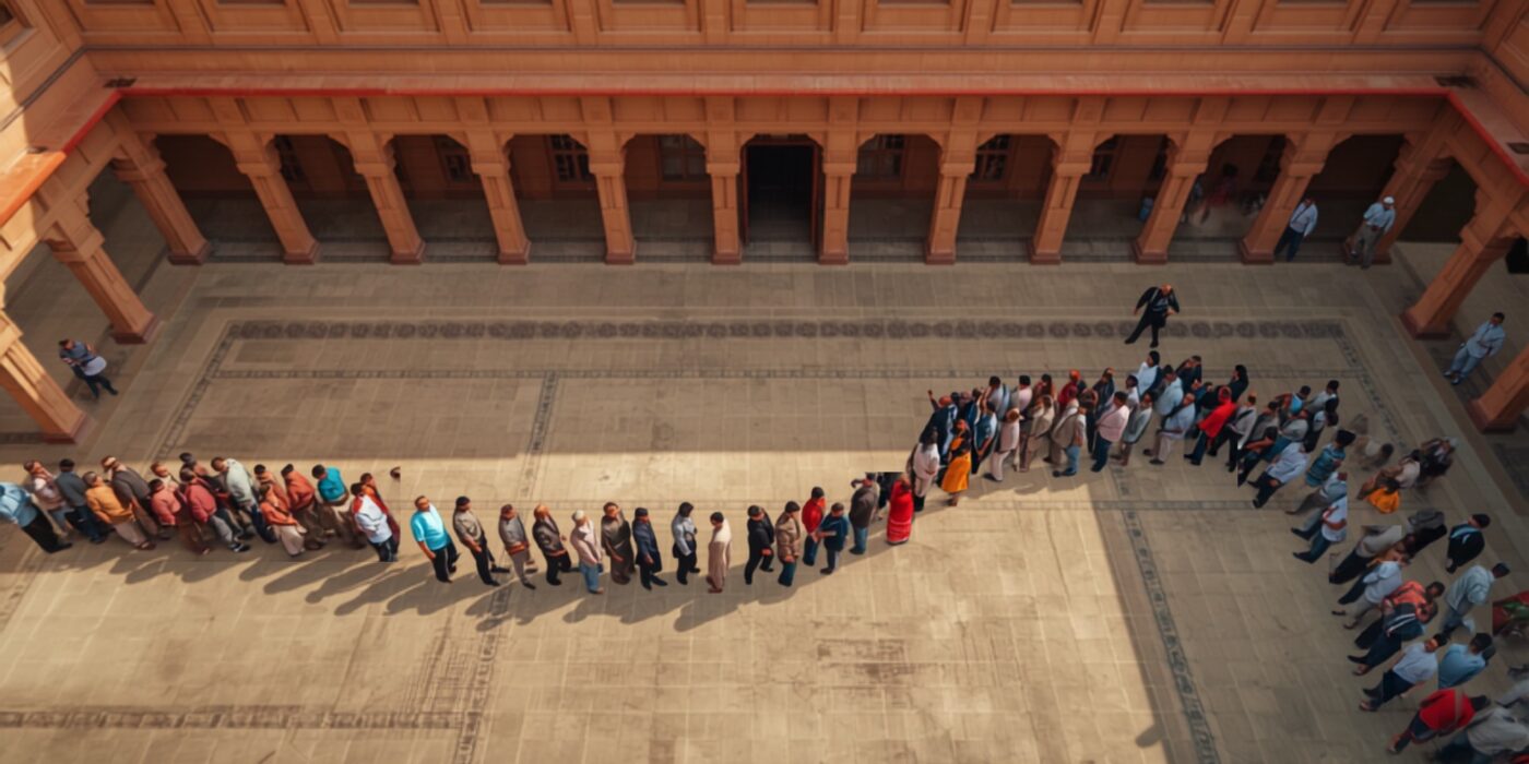 crowd outside district collectorate building